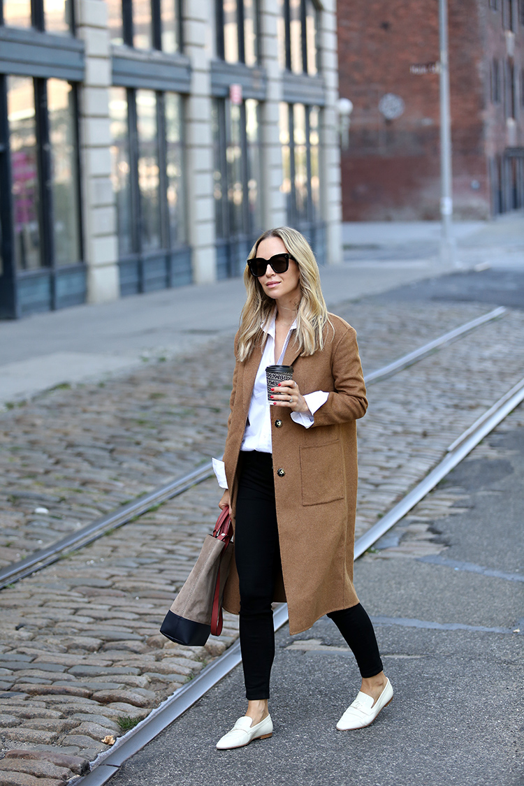 Fall Style: Camel Coat \u0026 White Loafers 