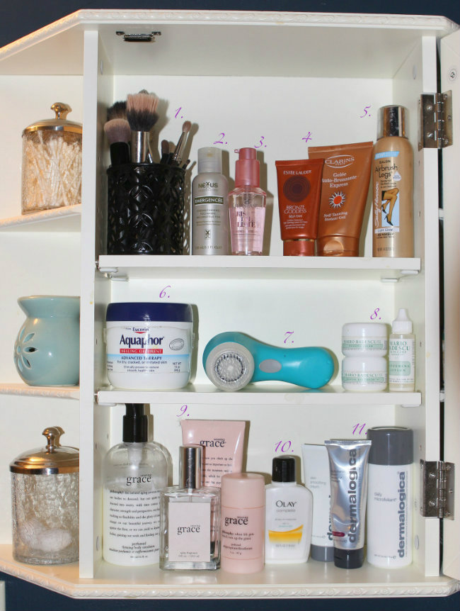 inside bathroom cabinet