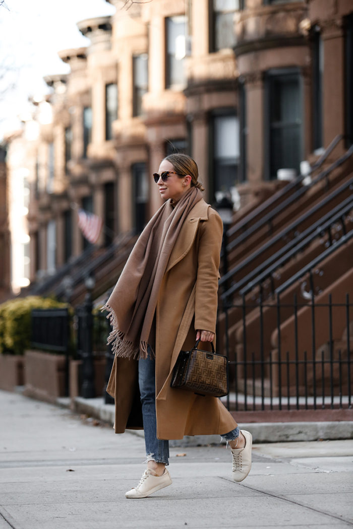 Camel Coat From Sneakers to Heels | Brooklyn Blonde