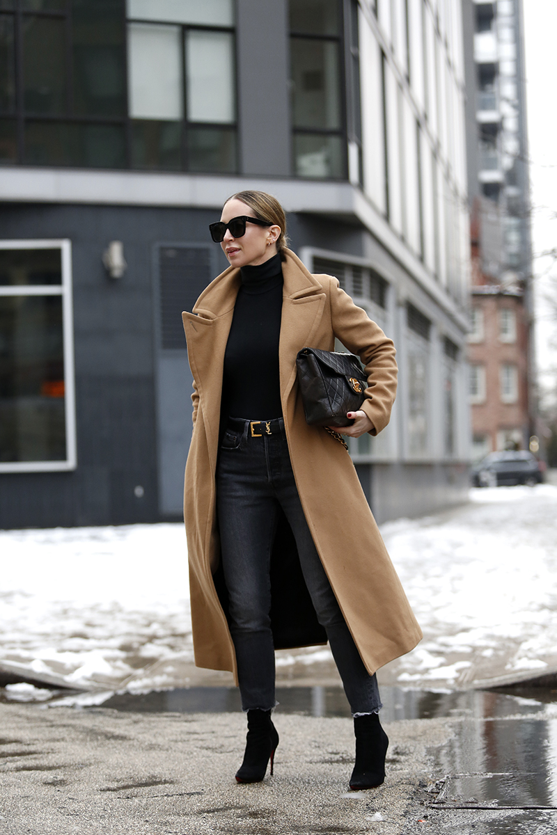 Classic Coat Worn with Two Belt Options: Which Do You Prefer?